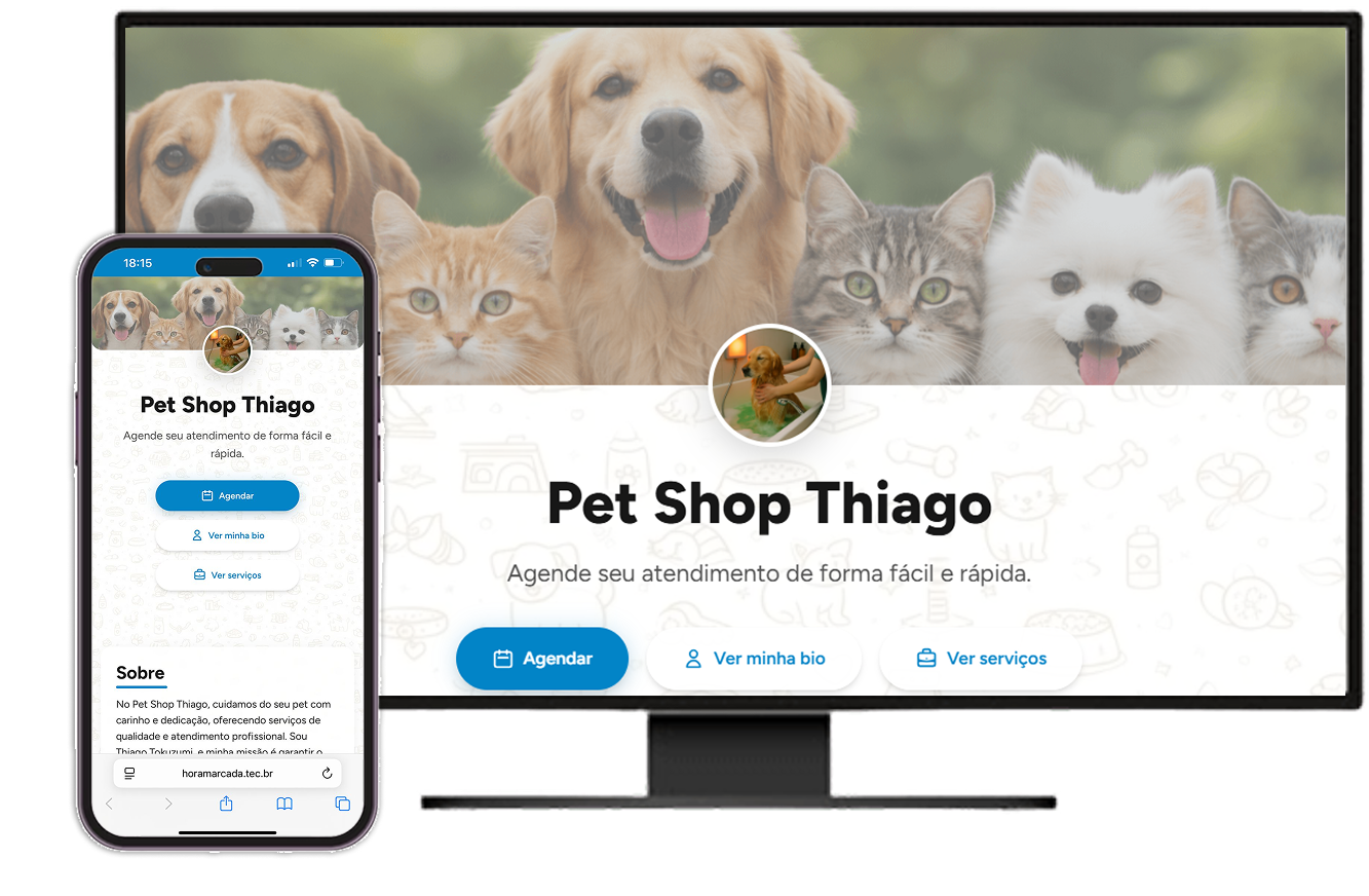 Exemplo de site criado pela Hora Marcada